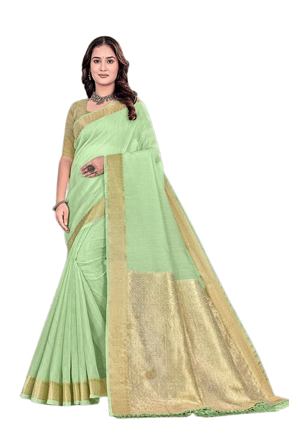 Authenzaa Women Saree YIWS052 PISTA 