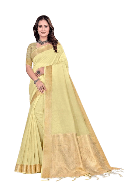 Authenzaa Women Saree YIWS052 YELLOW 