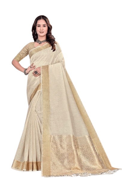 Authenzaa Women Saree YIWS052 BROWN 