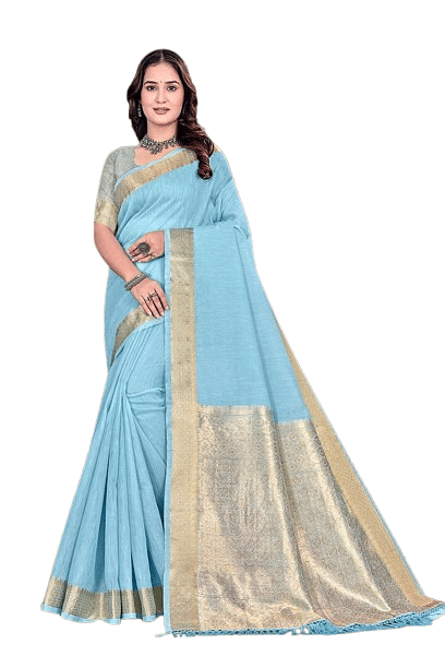 Authenzaa Women Saree YIWS052 Turqoise 