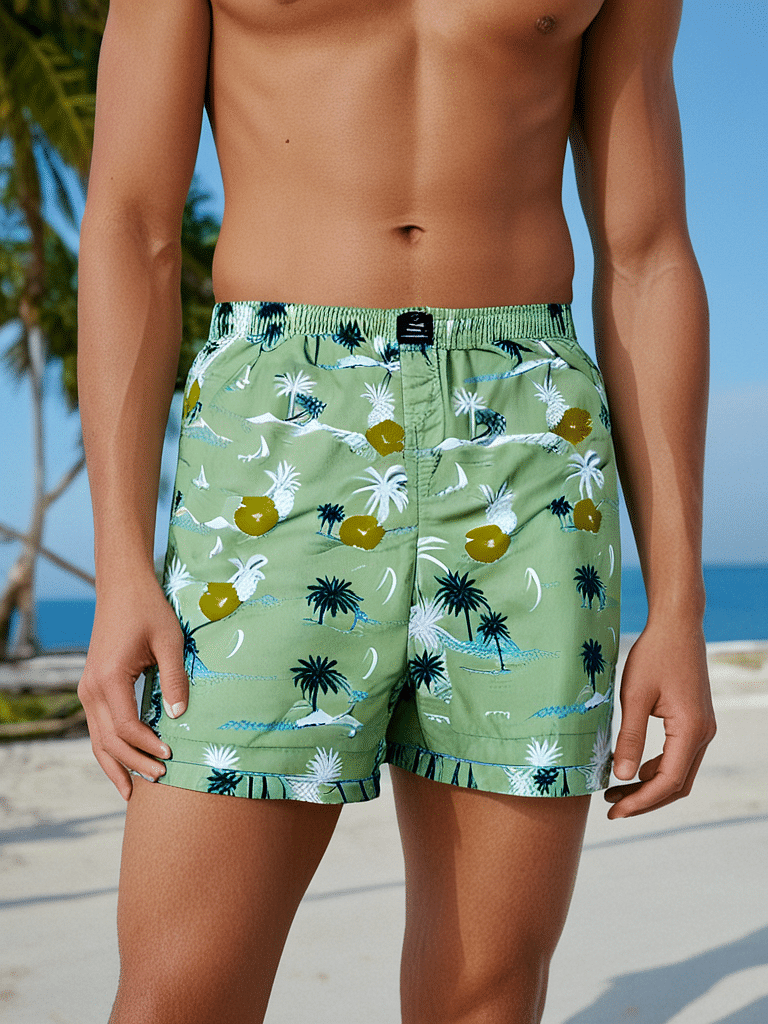 Authenzaa Men Boxer Shorts SAMS017 Green