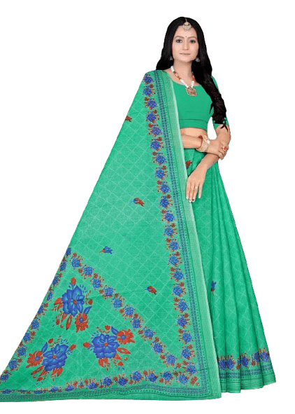Authenzaa Women Saree ATWS001 Green 