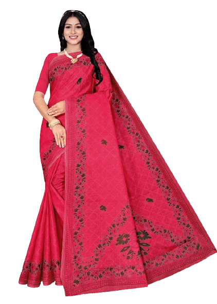 Authenzaa Women Saree ATWS001 Baby Pink 