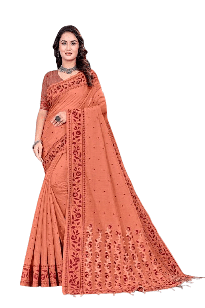 Authenzaa Women Saree YIWS053 ORANGE 