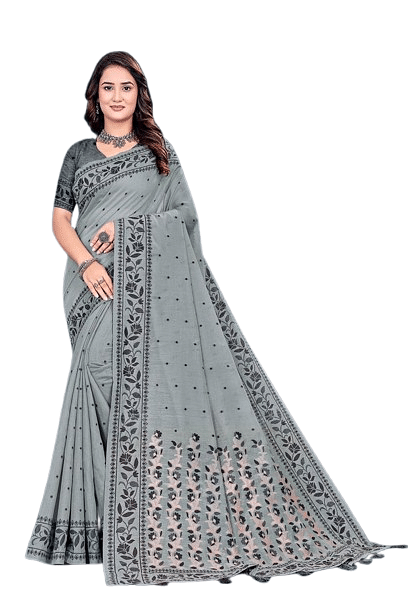 Authenzaa Women Saree YIWS053 GREY 