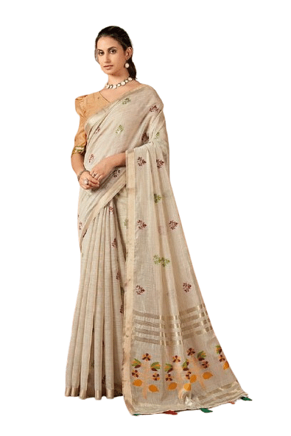 Authenzaa Women Saree YIWS054 GOLD 