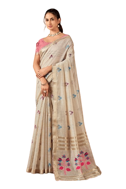 Authenzaa Women Saree YIWS054 PINK 