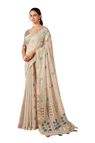 Authenzaa Women Saree YIWS054 GREY 