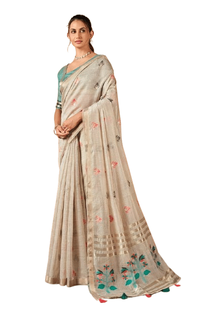 Authenzaa Women Saree YIWS054 Turqoise 