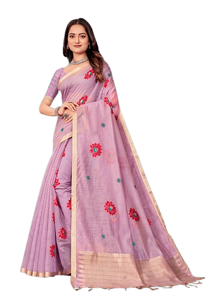 Authenzaa Women Saree YIWS056 Lavender