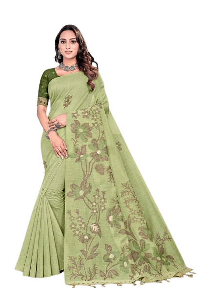 Authenzaa Women Saree YIWS057 Pista
