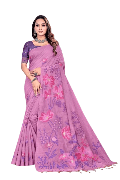 Authenzaa Women Saree YIWS057 Lavender