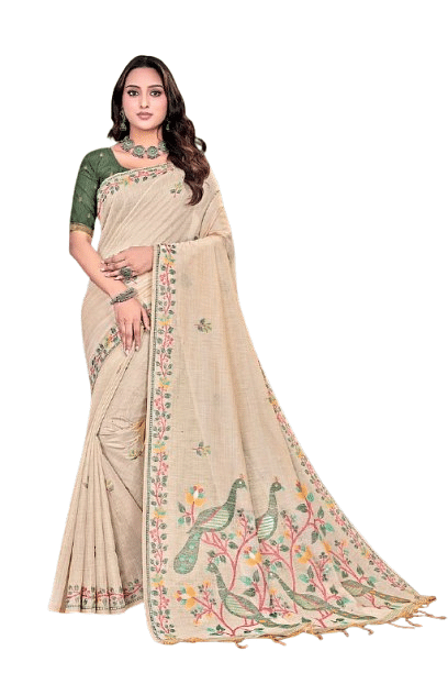 Authenzaa Women Saree YIWS058 Green