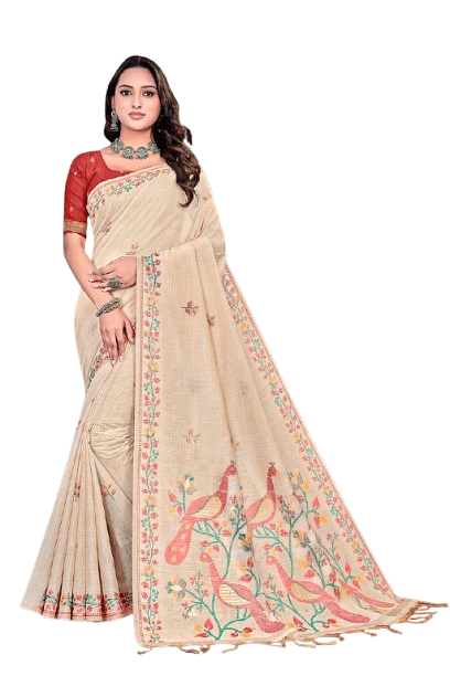 Authenzaa Women Saree YIWS058 Red