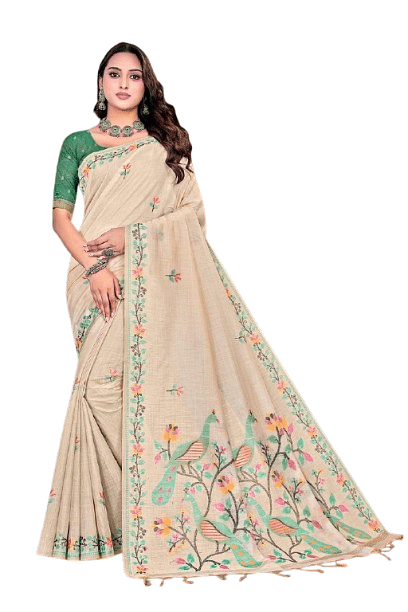Authenzaa Women Saree YIWS058 Rama