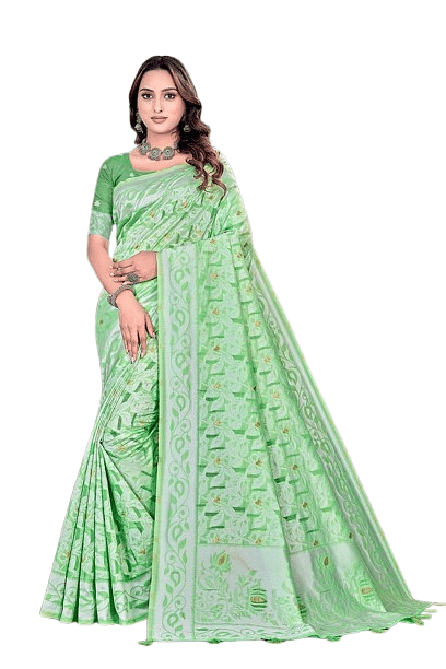 Authenzaa Women Saree YIWS059 Pista