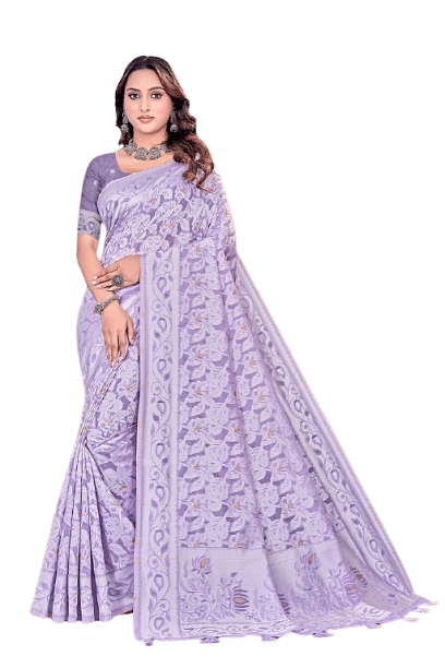 Authenzaa Women Saree YIWS059 Lavender