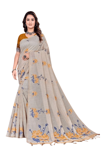 Authenzaa Women Saree YIWS060 Gold