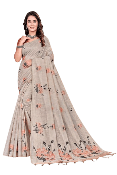 Authenzaa Women Saree YIWS060 Orange