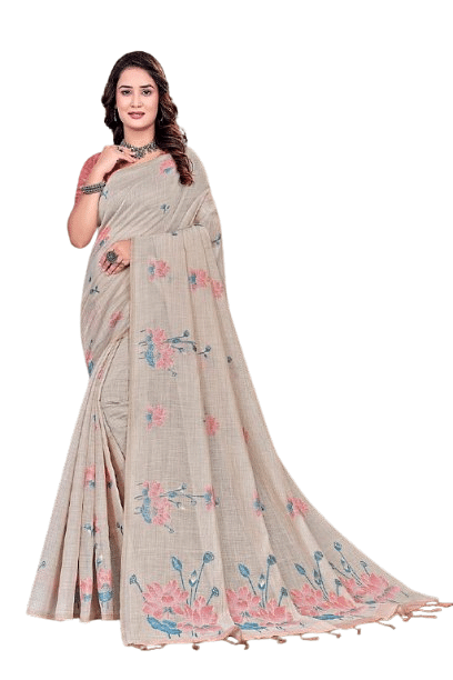 Authenzaa Women Saree YIWS060 Carrot