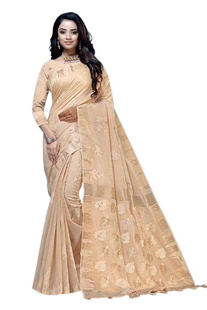 Authenzaa Women Saree YIWS062 Brown