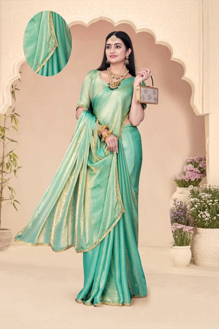 Authenzaa Women Saree ASWS161 Pista