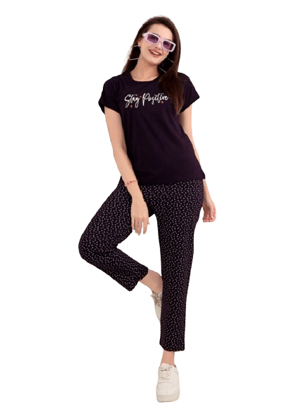 Authenzaa Women 2PC Nighty AC2N113 Purple