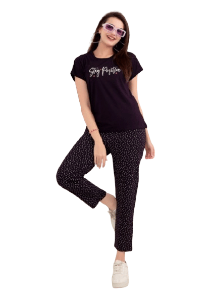Authenzaa Women 2PC Nighty AC2N113 Purple