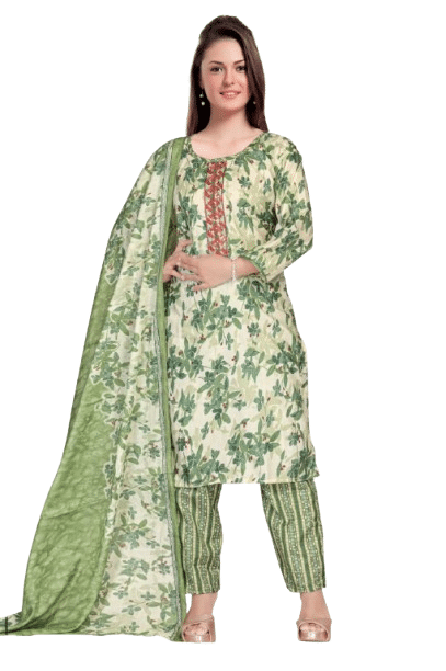 Authenzaa Women 3Pcs Kurti Set SMCKS011 Cream