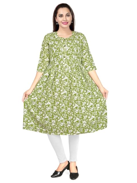 Authenzaa Women Kurti EVWKT030 Green 