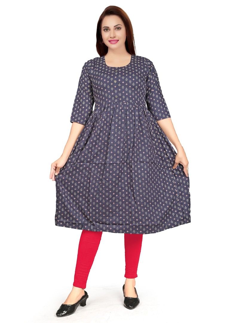 Authenzaa Women Kurti EVWKT032 Navy 