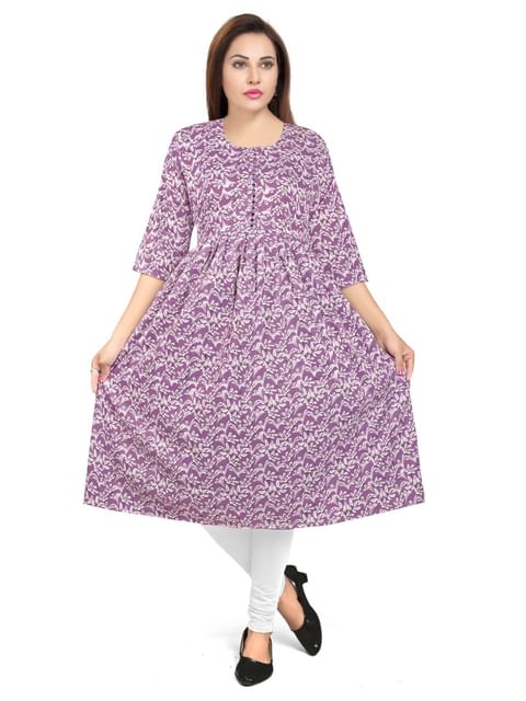 Authenzaa Women Kurti EVWKT034 Lavendor