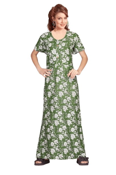 Authenzaa Women Nighty SMWN044 Olive