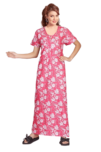 Authenzaa Women Nighty SMWN044 Pink