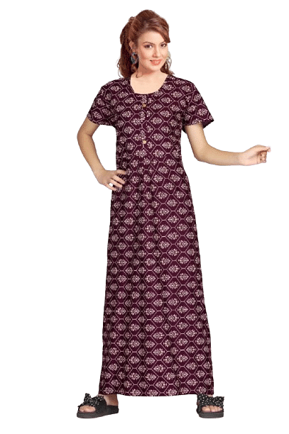 Authenzaa Women Nighty SMWN044 Wine