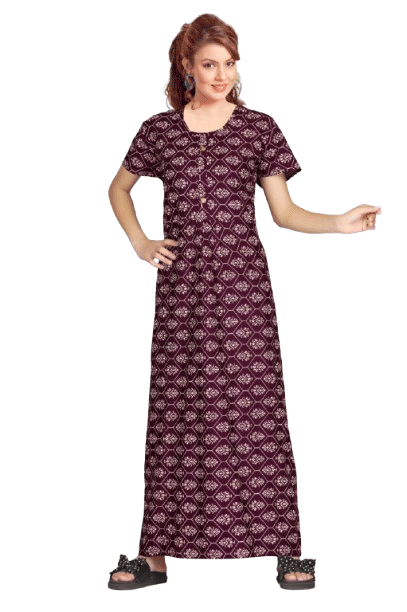 Authenzaa Women Nighty SMWN044 Wine