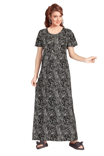 Authenzaa Women Nighty SMWN044 Black