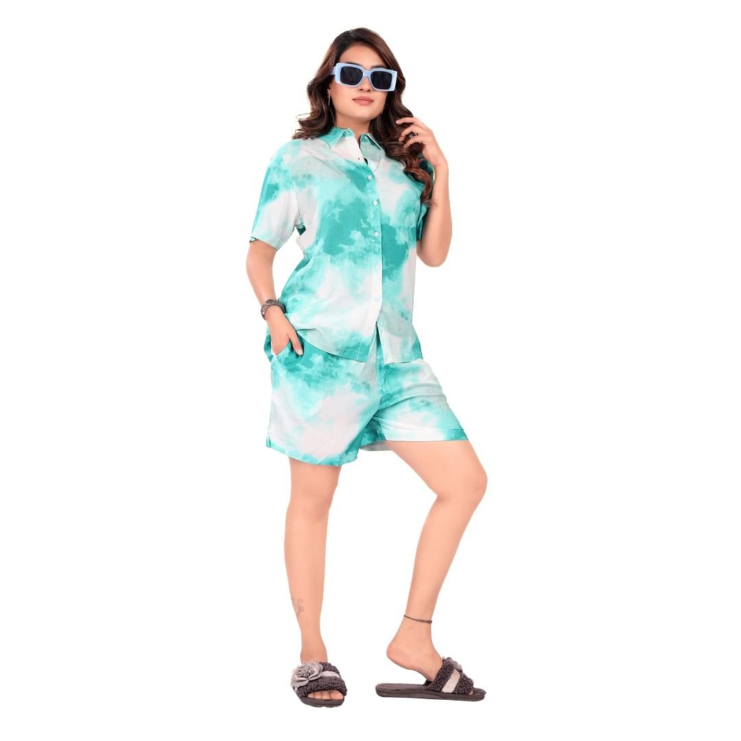 Authenzaa Women Shorts Co-Ord Set AC2N152 Multi