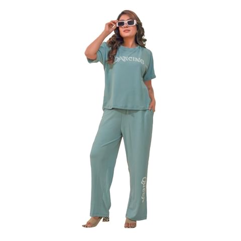 Authenzaa Women Co-Ord Set AC2N124 Sage