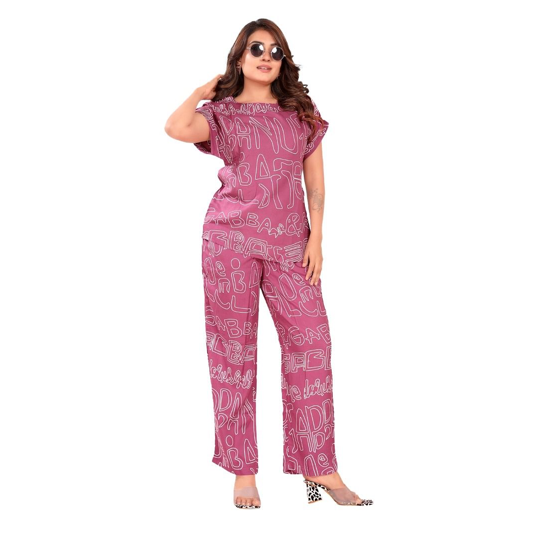 Authenzaa Women Co-Ord Set AC2N127 Pink