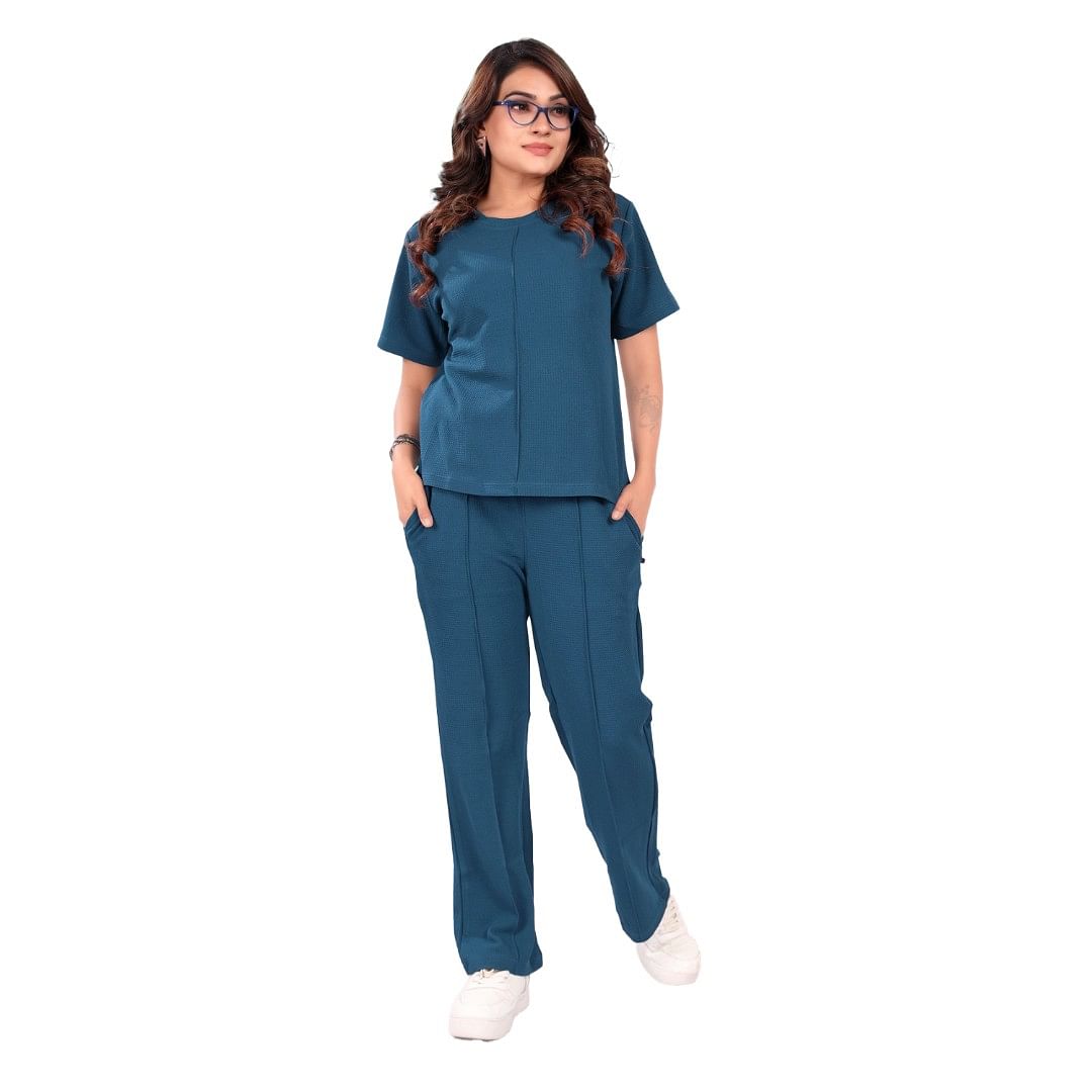 Authenzaa Women Co-Ord Set AC2N129 Teal