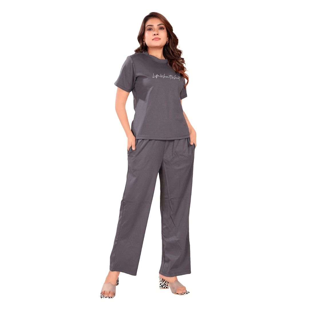 Authenzaa Women Co-Ord Set AC2N142 Grey
