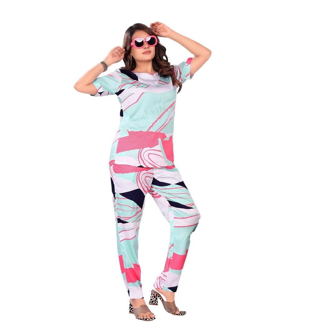 Authenzaa Women Co-Ord Set AC2N144 Multi