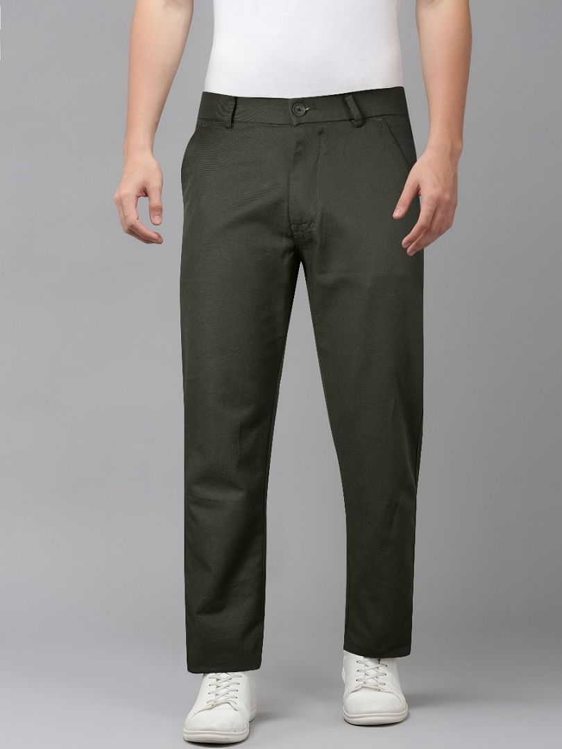 Authenzaa Men Casual Trouser CT4S025 Olive Green