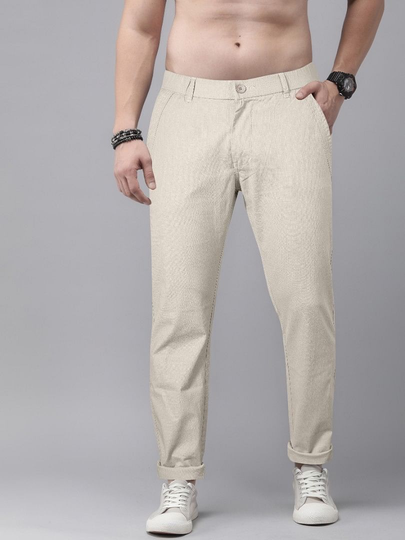 Authenzaa Men Casual Trouser CT4S027 CREAM