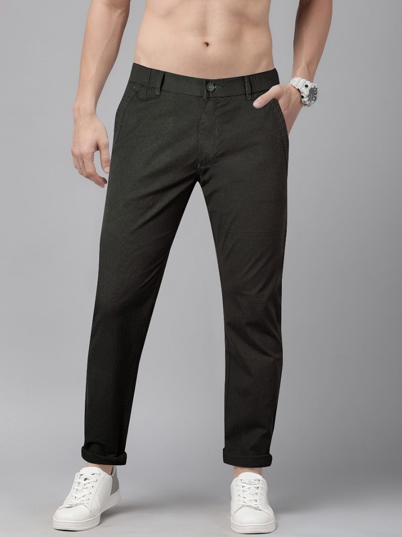 Authenzaa Men Casual Trouser CT4S029 Olive Green