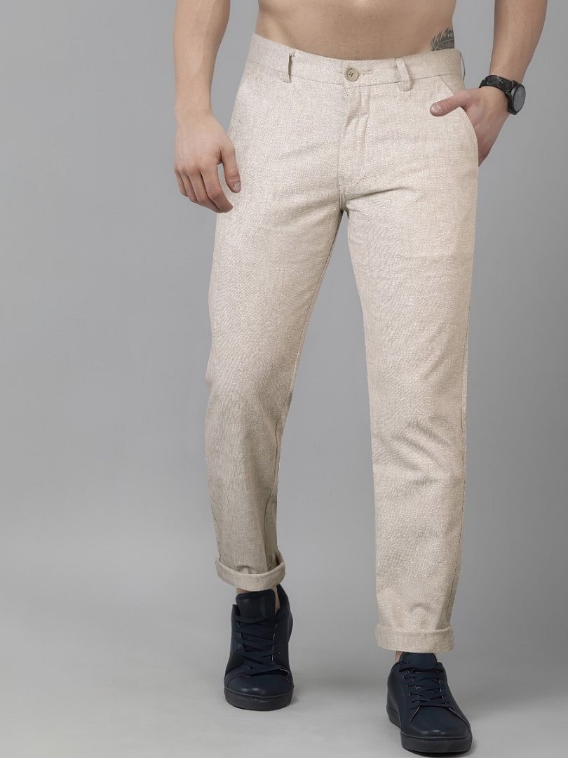 Authenzaa Men Casual Trouser CT4S036 CREAM