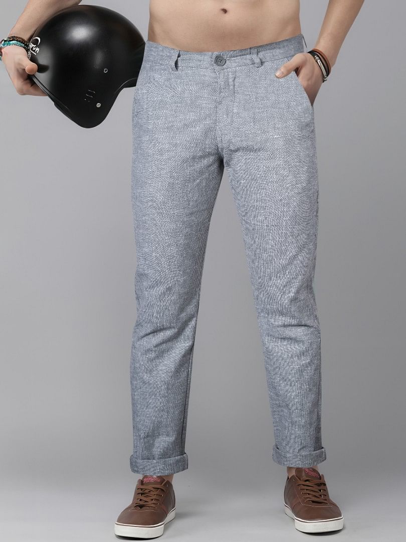 Authenzaa Men Casual Trouser CT4S038 GREY