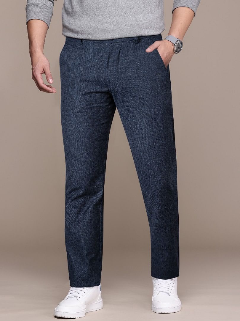 Authenzaa Men Casual Trouser CT4S039 BLUE