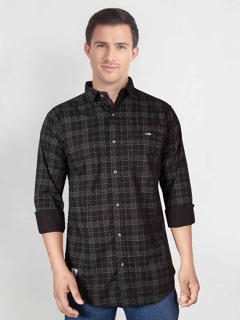 Authenzaa Men Casual Shirt RECS001 Black